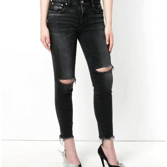 MOUSSY VINTAGE Fremont Skinny Denim Jeans Black Size 26 - Picture 1 of 5